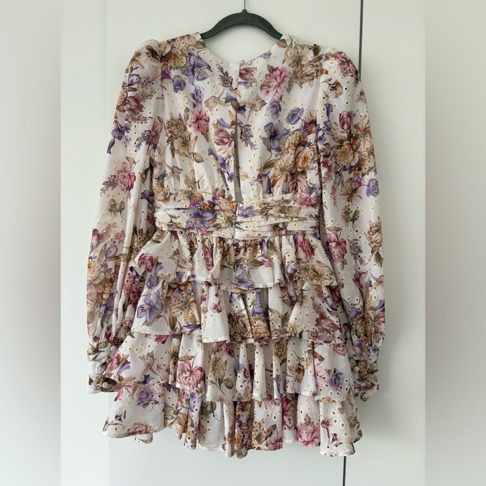 Line & Dot Floral Ruffle Mini Dress - Picture 10 of 11